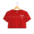 Aries Sunsign - Red Crop top for Women- The Dreamy Panda