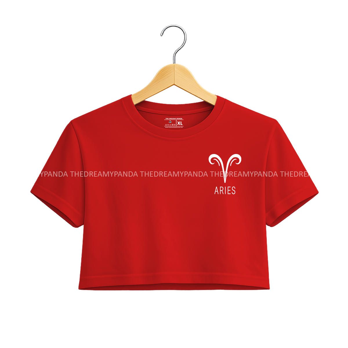 Aries Sunsign - Red Crop top for Women- The Dreamy Panda