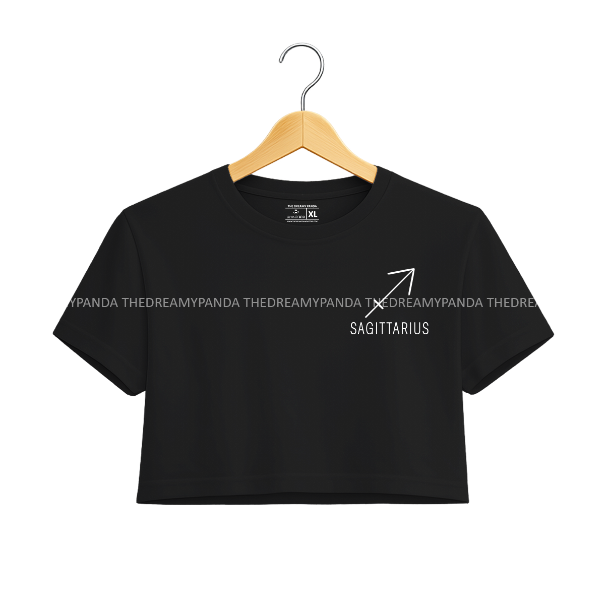 Sagittarius Sun sign - Black Crop top for Women - The Dreamy Panda