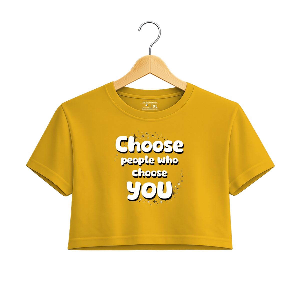 Choose People who choose You - Yellow Crop top for Women- The Dreamy Panda