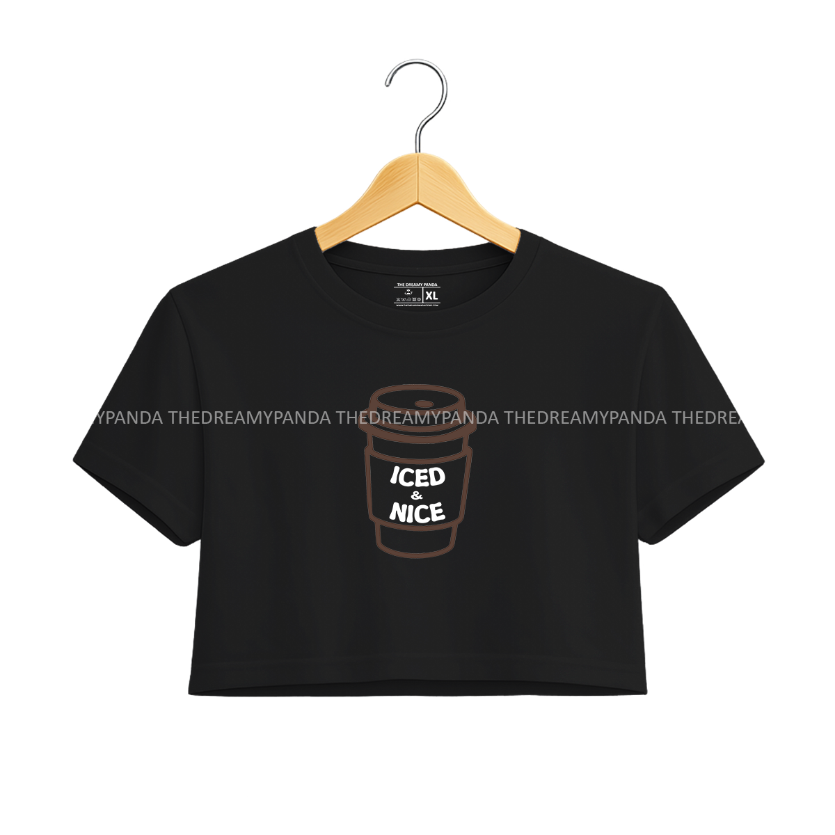 Iced and Nice - Black Crop top for Women- The Dreamy Panda