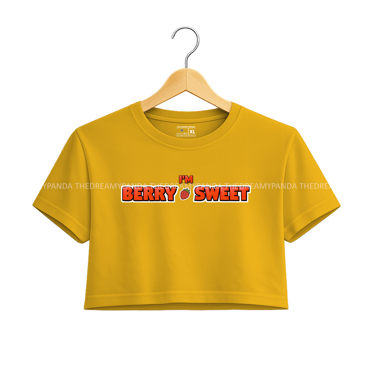I'm Berry Sweet - Yellow Crop top for women- The Dreamy Panda