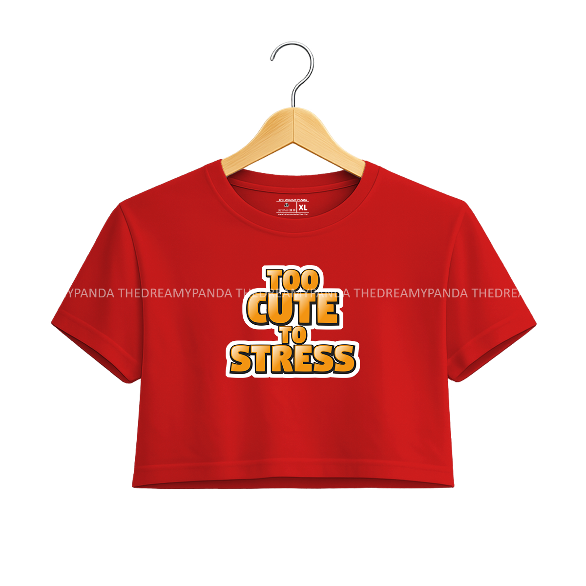 Too Cute To Stress-Red Crop top for Women - The Dreamy Panda