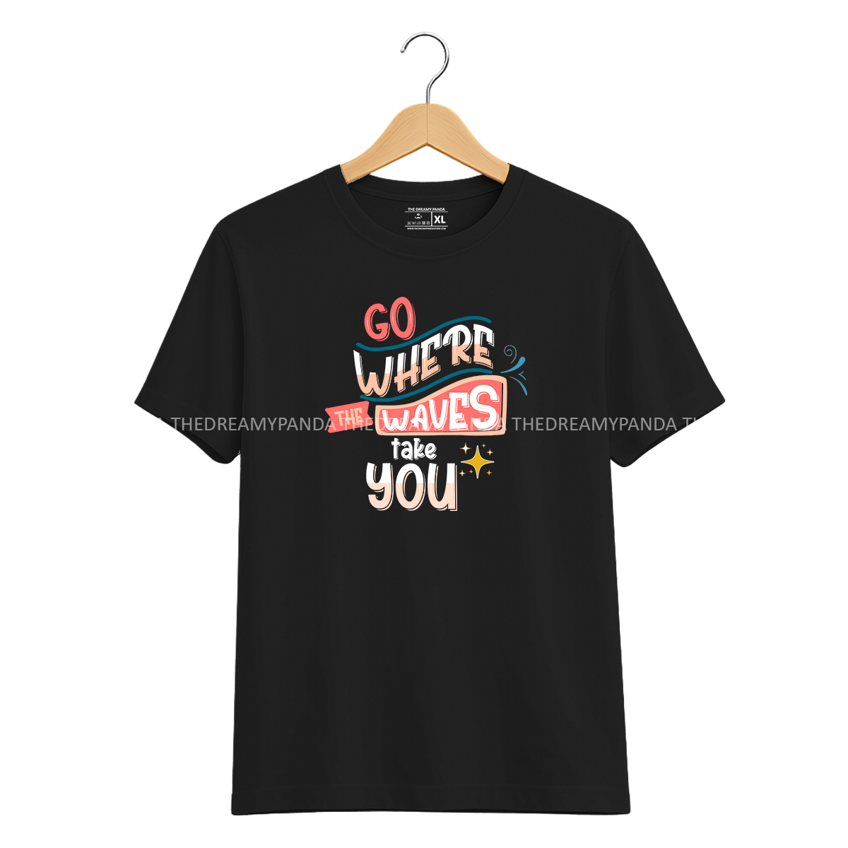 Go where the waves Take You - Half sleeve Tshirt - The Dreamy Panda