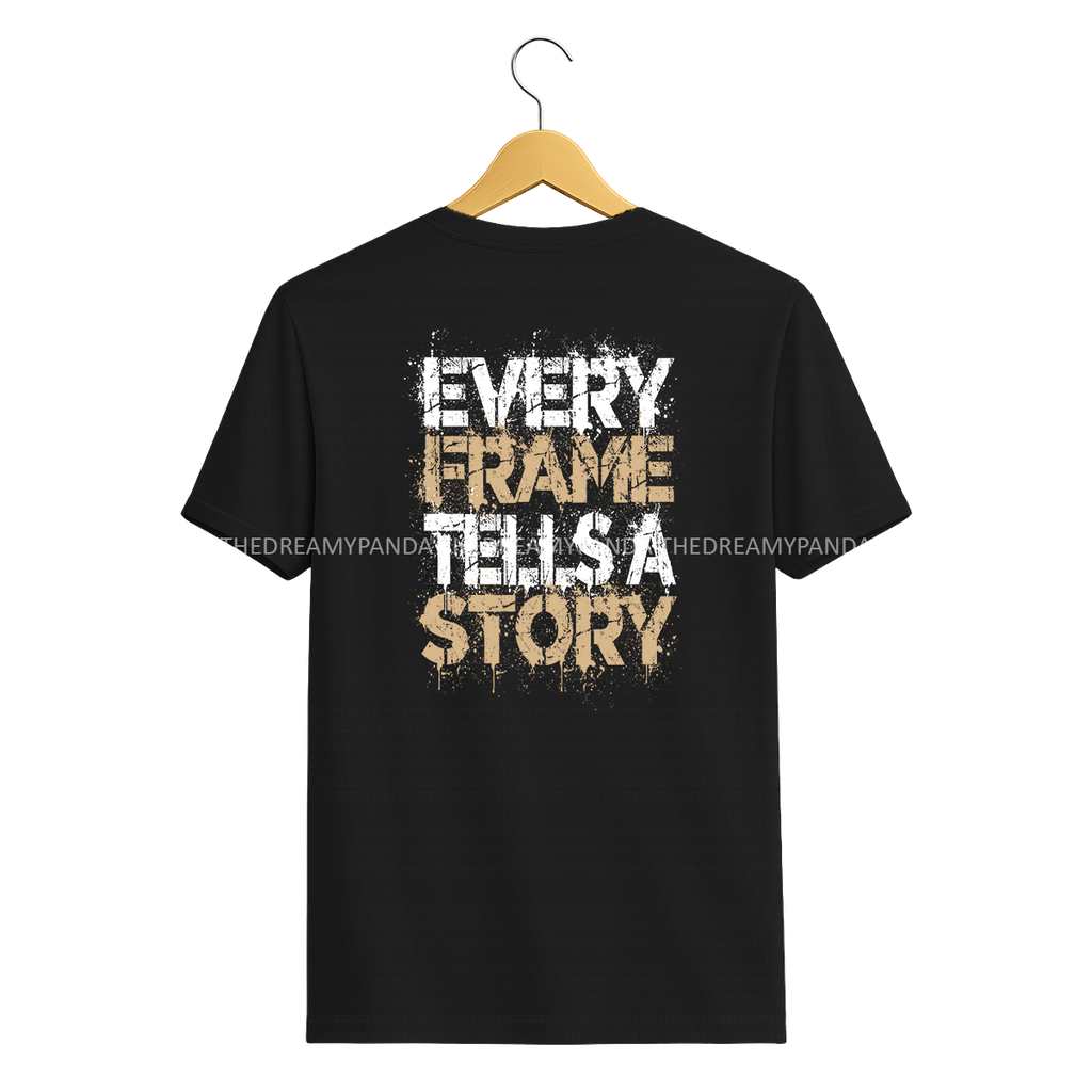 Cinema - Every Frame Tells a Story- Front and Back print - Half sleeve Tshirt - The Dreamy Panda