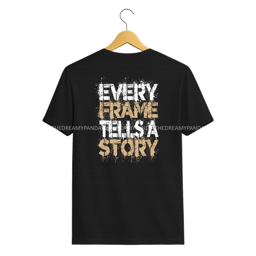 Cinema - Every Frame Tells a Story- Front and Back print - Half sleeve Tshirt - The Dreamy Panda