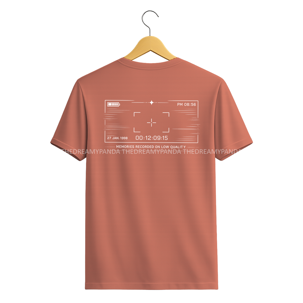Memories Recorded on Low Quality - Front and Back Print - Half sleeve Tshirt - The Dreamy Panda