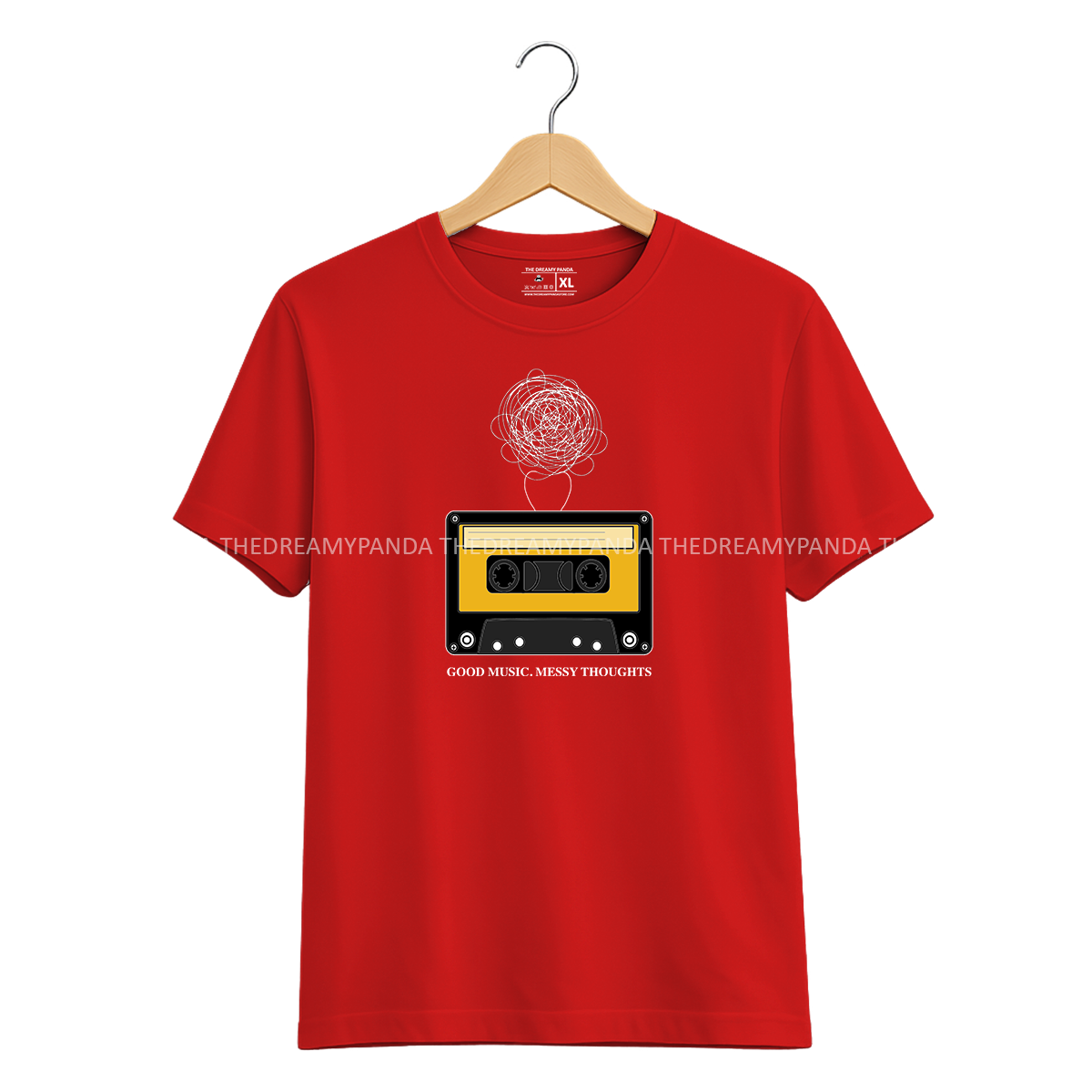Good Music + Messy Thoughts - Half sleeve Tshirt - The Dreamy Panda