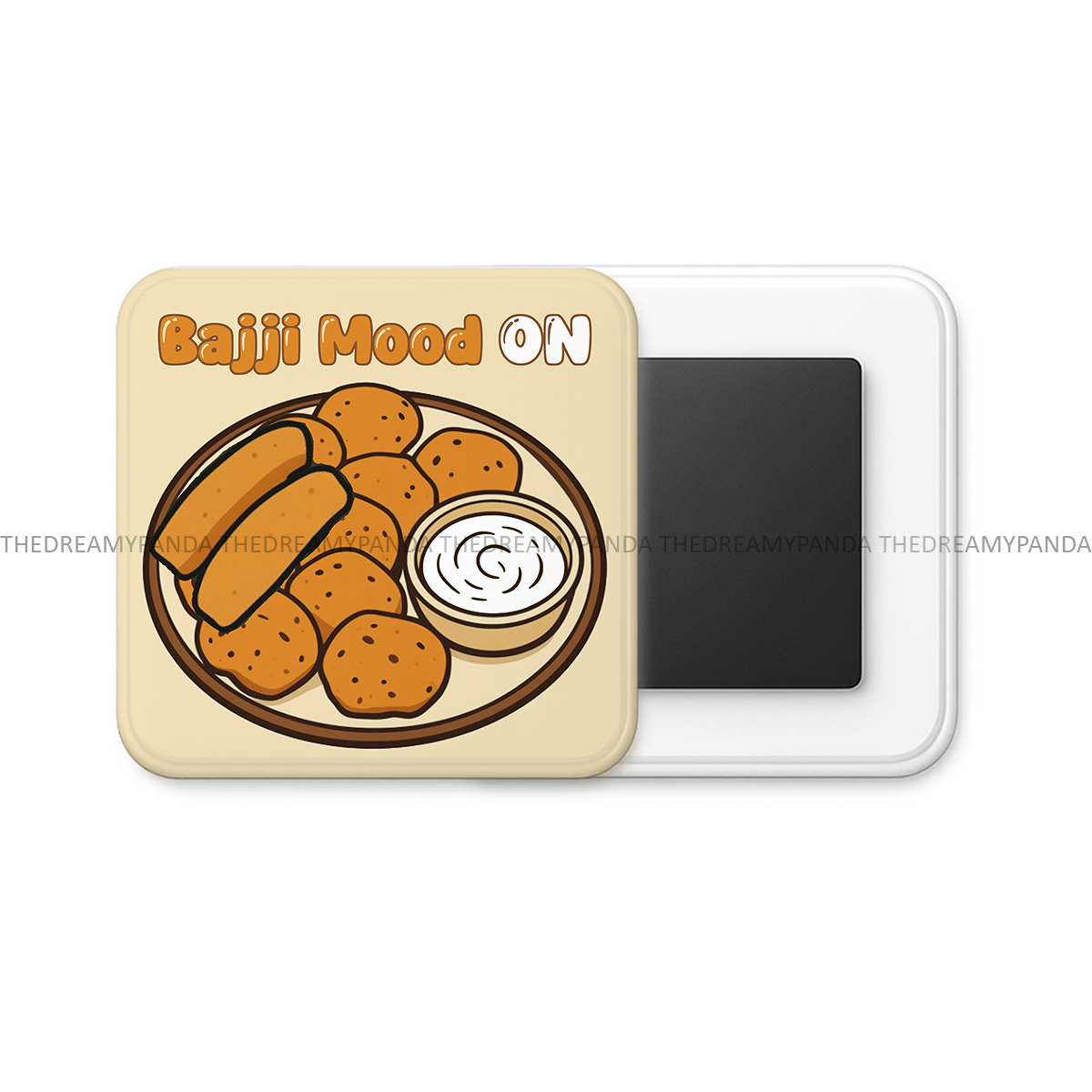 Bajji Mood ON - Square Fridge Magnet - The Dreamy Panda