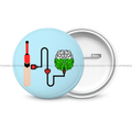 Brain Recharge - Cricket -  Round Button Badge - The Dreamy Panda
