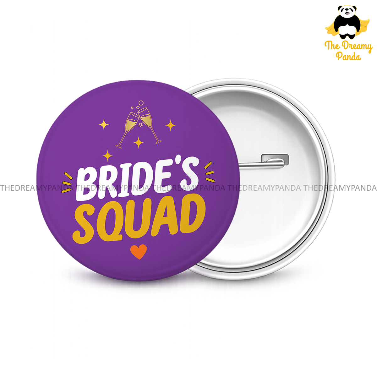 Bride Squad - Wedding -  Round Button Badge - The Dreamy Panda