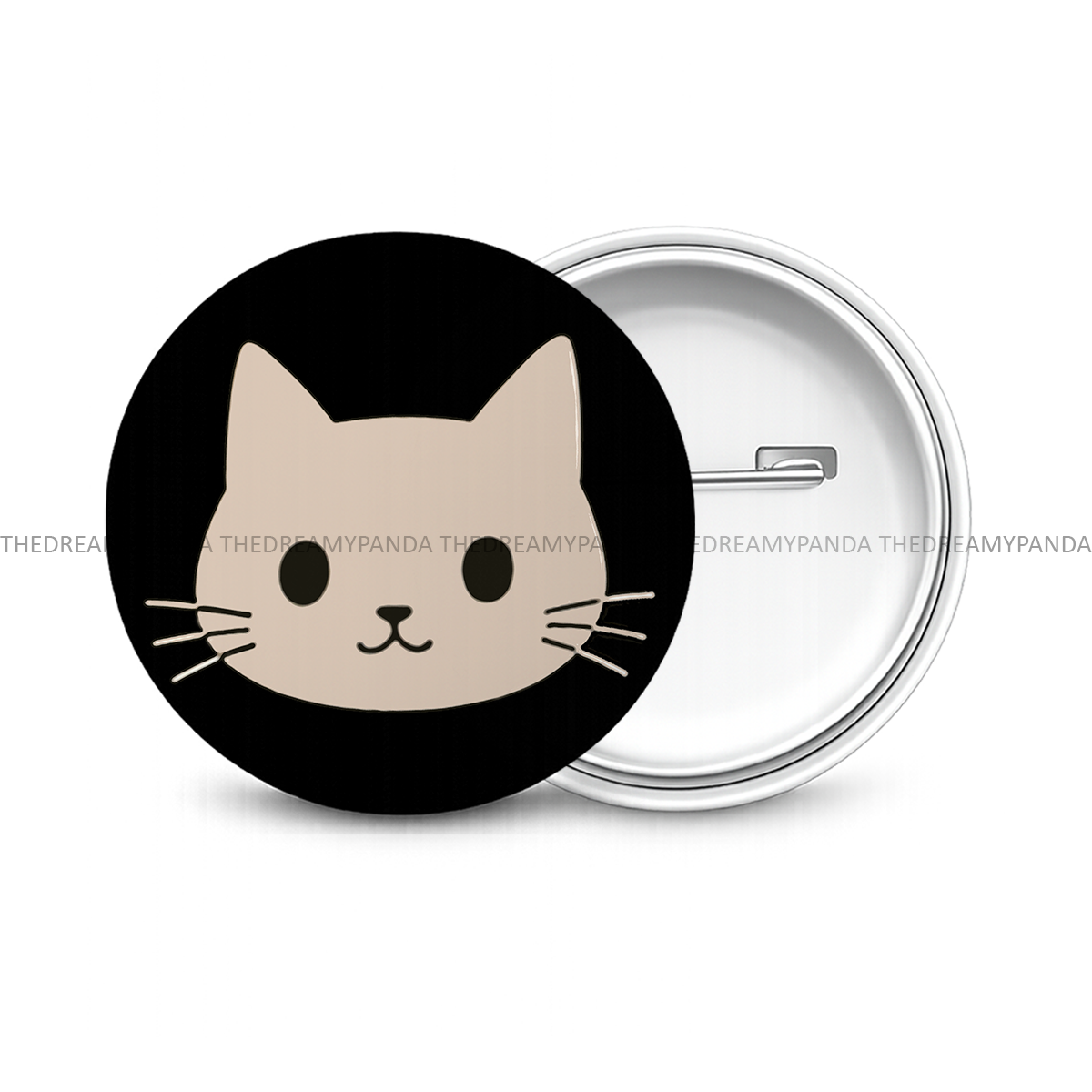 Cute Cat - Round Button Badge - The Dreamy Panda