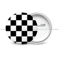 Black and White Checks Pattern - Round Button Badge - The Dreamy Panda