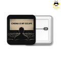 Cinema is my Escape - 50mm Square Badges - The Dreamy Panda