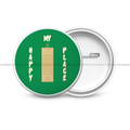 Cricket Ground-My Happy Place - Round Button Badge - The Dreamy Panda