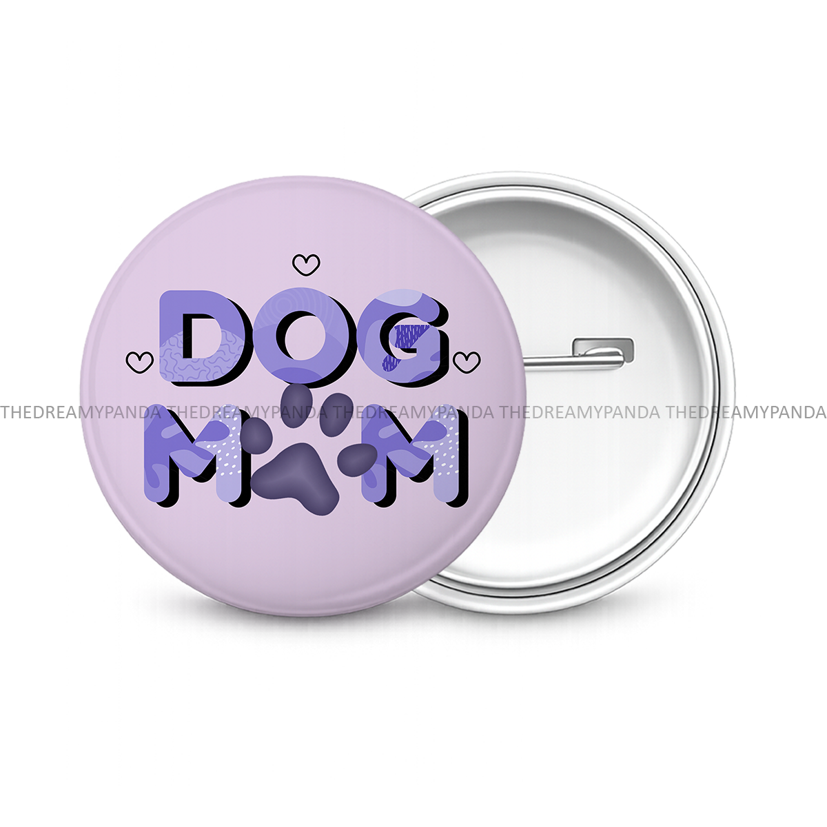 Dog Mom - Round Button Badge - The Dreamy Panda