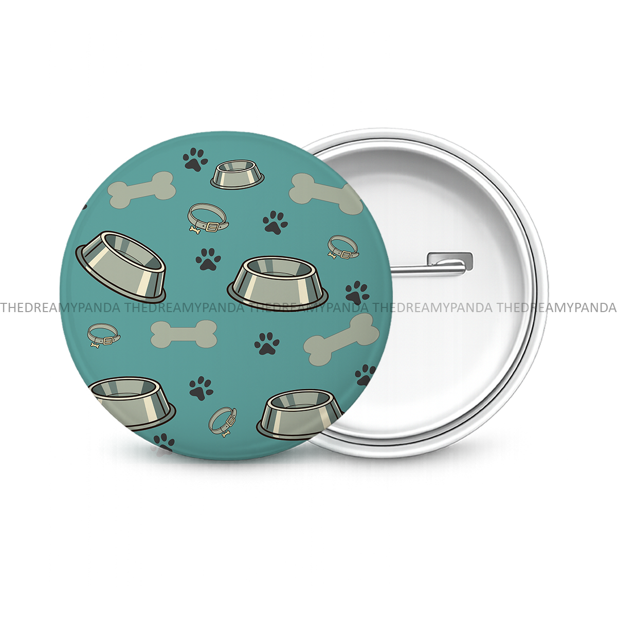 Dog Pattern - Round Button Badge - The Dreamy Panda