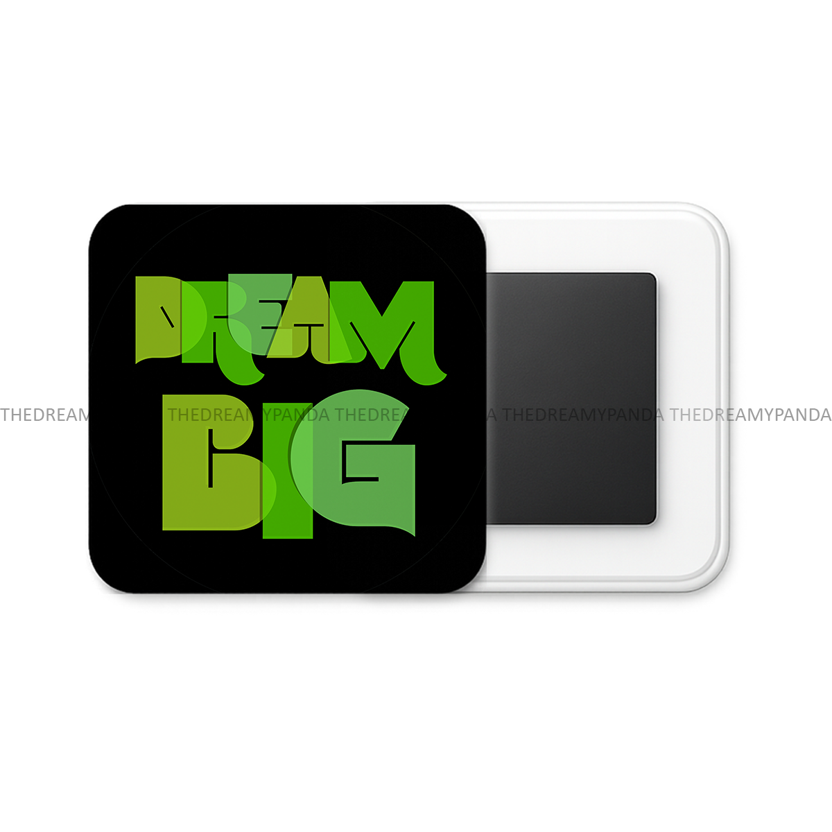 Dream Big - Motivational Square Fridge Magnet - The Dreamy Panda