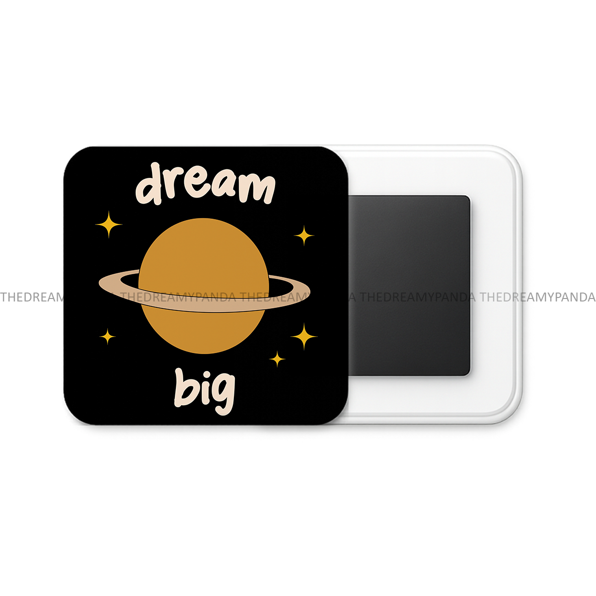 Dream Big - Motivational Square Fridge Magnet - The Dreamy Panda