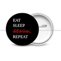 Eat Sleep Cricket Repeat - Round Button Badge - The Dreamy Panda