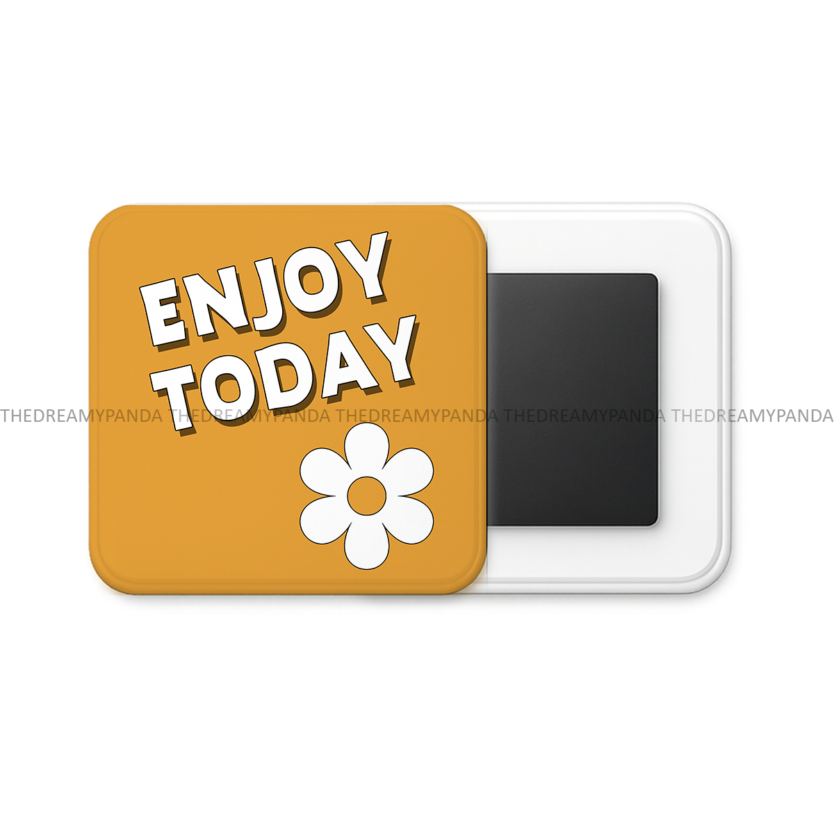 Enjoy Today - Motivational Square Fridge Magnet - The Dreamy Panda