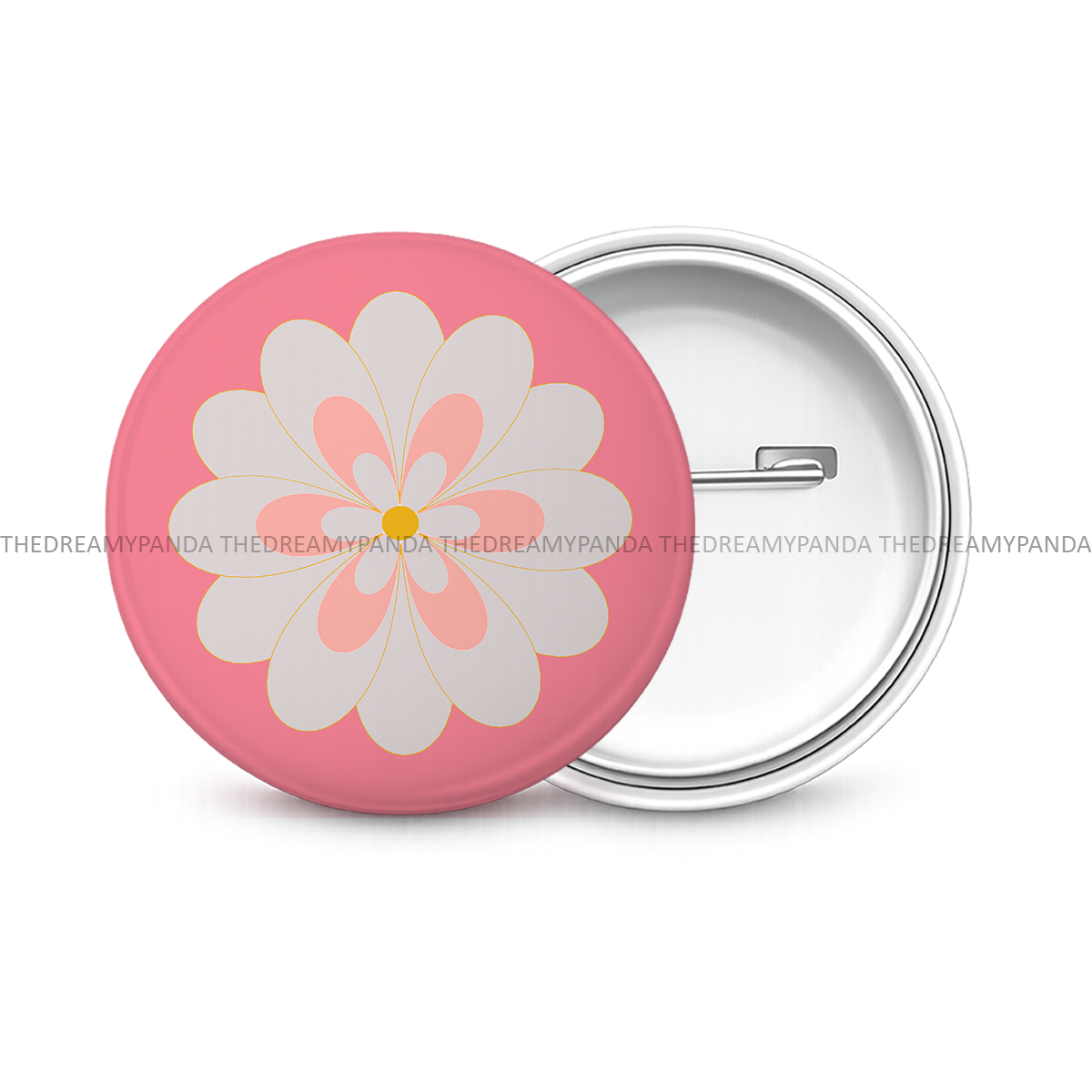 Flower - Round Button Badge - The Dreamy Panda