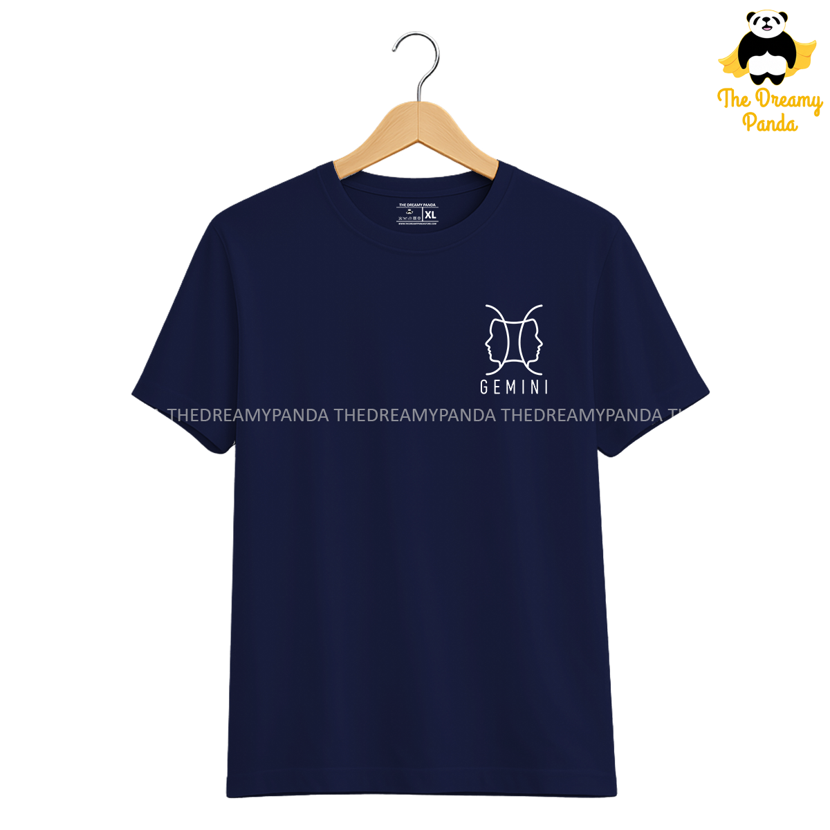 Gemini Sun Sign - Unisex Half sleeve T-shirt - The Dreamy Panda