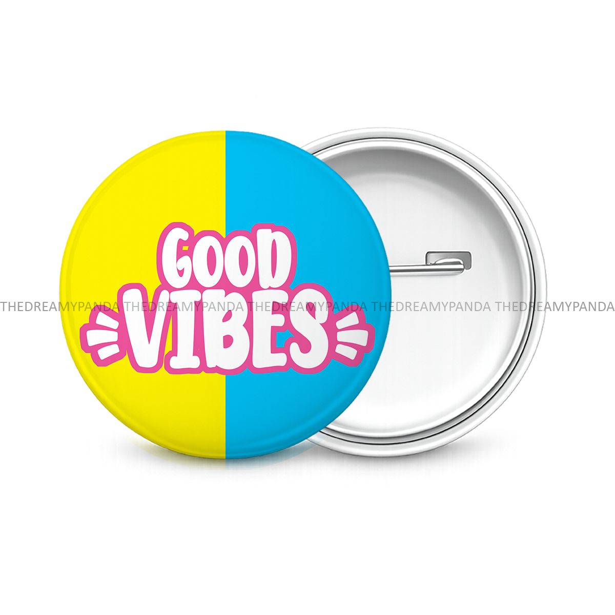 Good Vibes - Round Button Badge - The Dreamy Panda