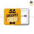 Groom's Crew - Wedding - 50mm Square Badges - The Dreamy Panda