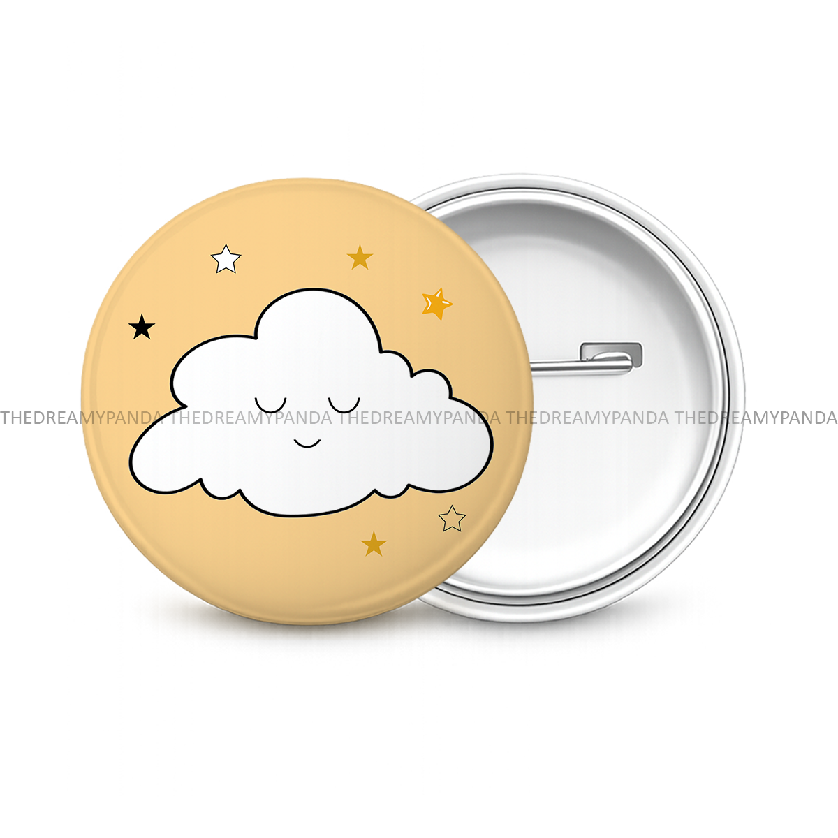 Happy Cloud - Round Button Badge - The Dreamy Panda