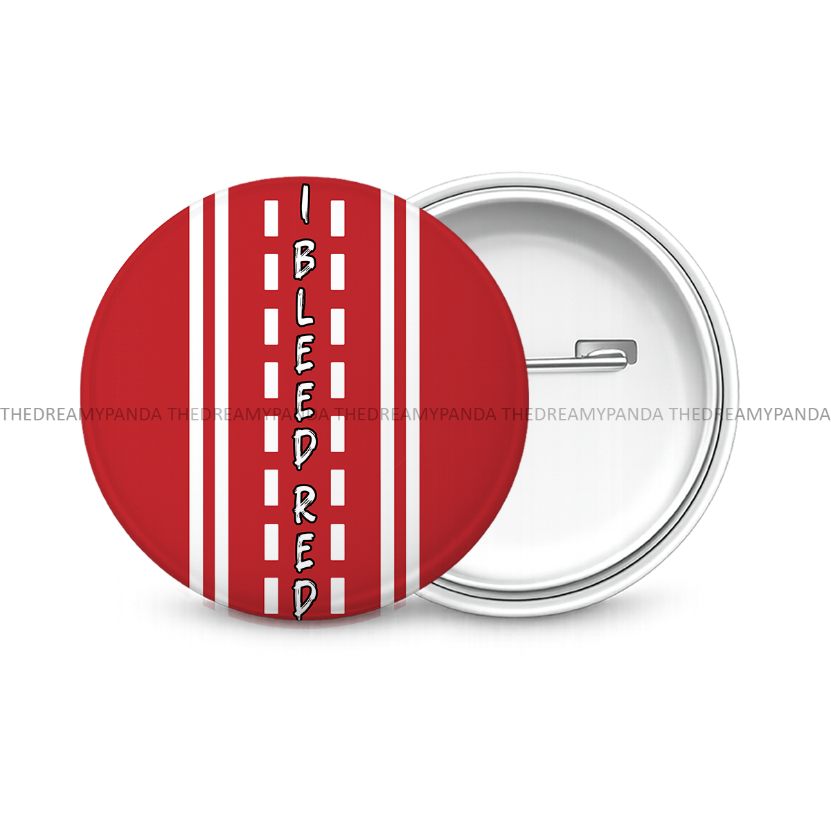 I Bleed Red - Cricket - Round Button Badge - The Dreamy Panda