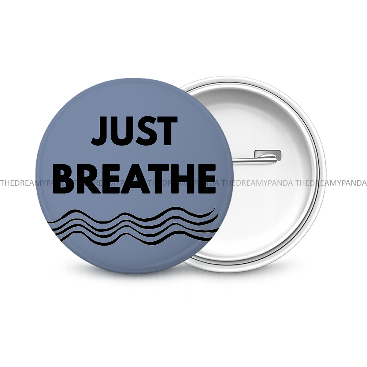 Just Breathe - Round Button Badge - The Dreamy Panda