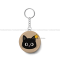 Kawaii Black Cat - Round Keychains - The Dreamy Panda