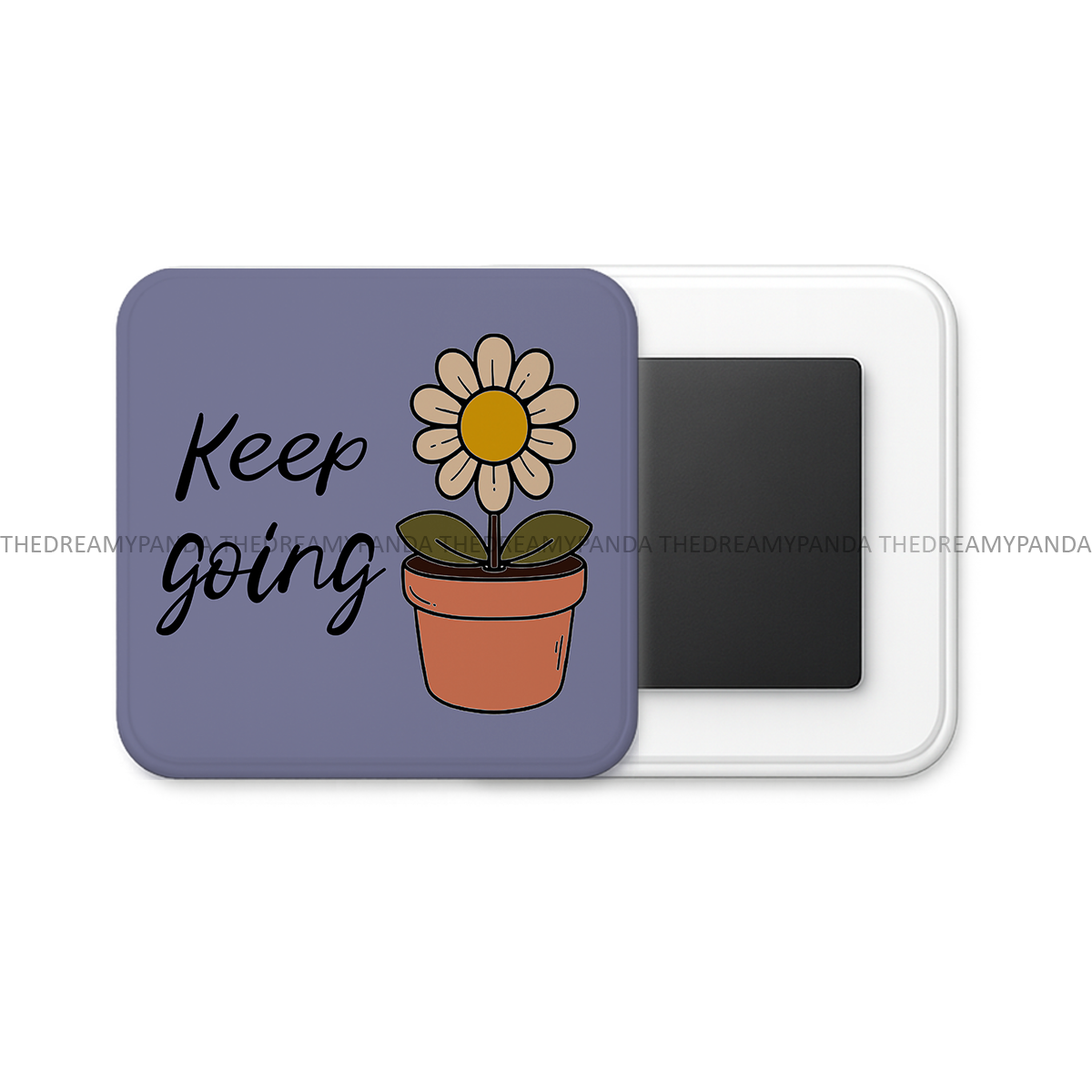 Keep going - Motivational Square Fridge Magnet - The Dreamy Panda