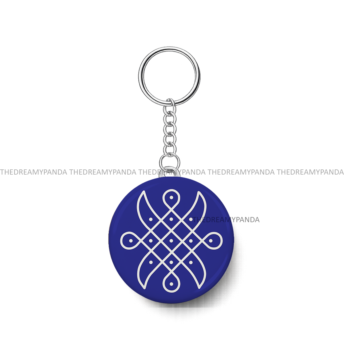 Kolam Rangoli design - Round Keychains - The Dreamy Panda