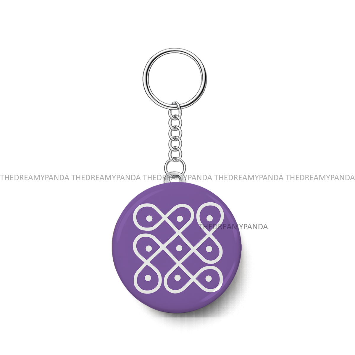 Kolam Rangoli design - Round Keychains - The Dreamy Panda