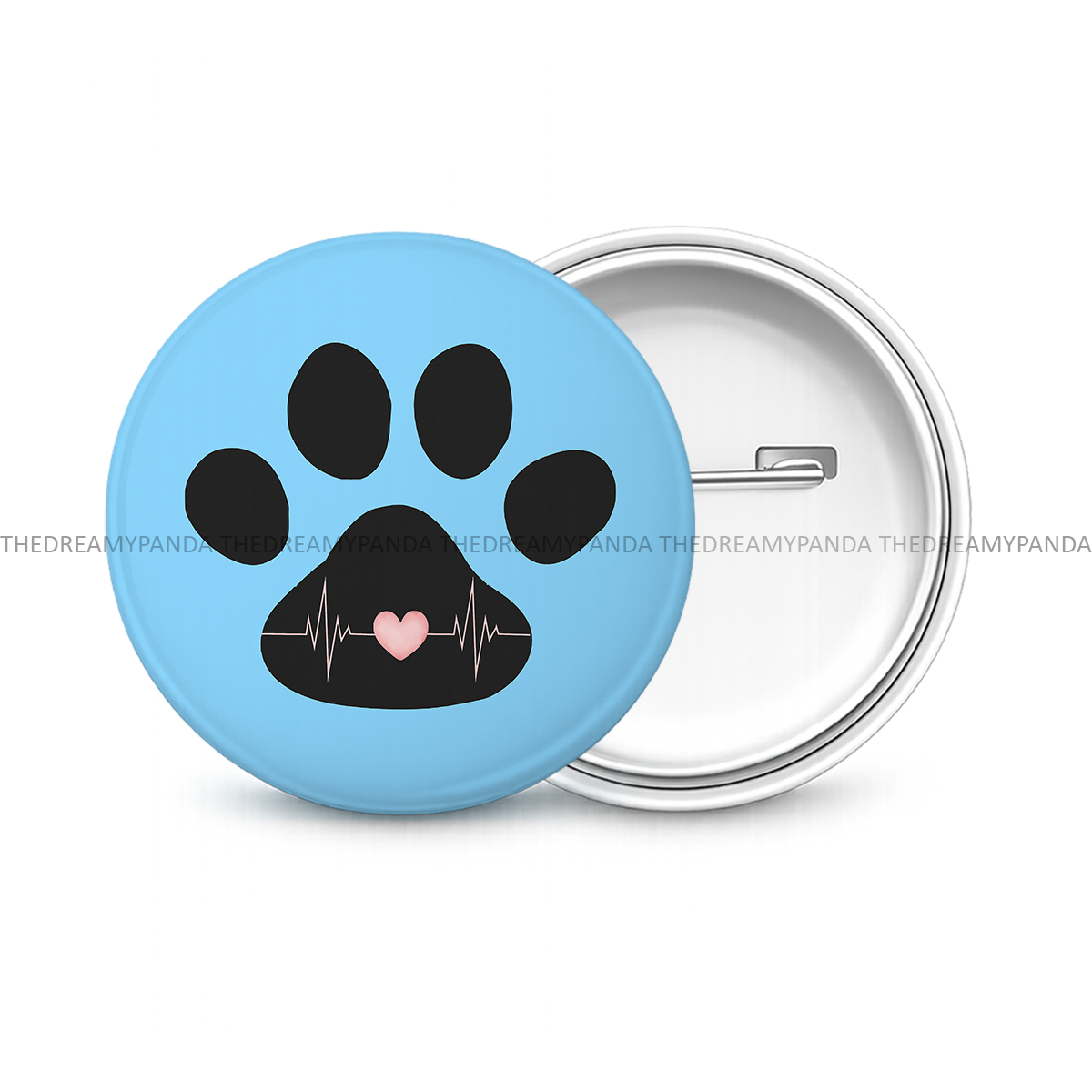 Paws - Round Button Badge - The Dreamy Panda
