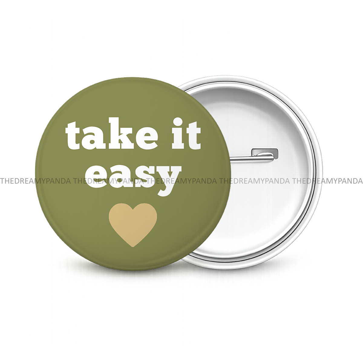 Take it Easy - Motivational Round Button Badge - The Dreamy Panda