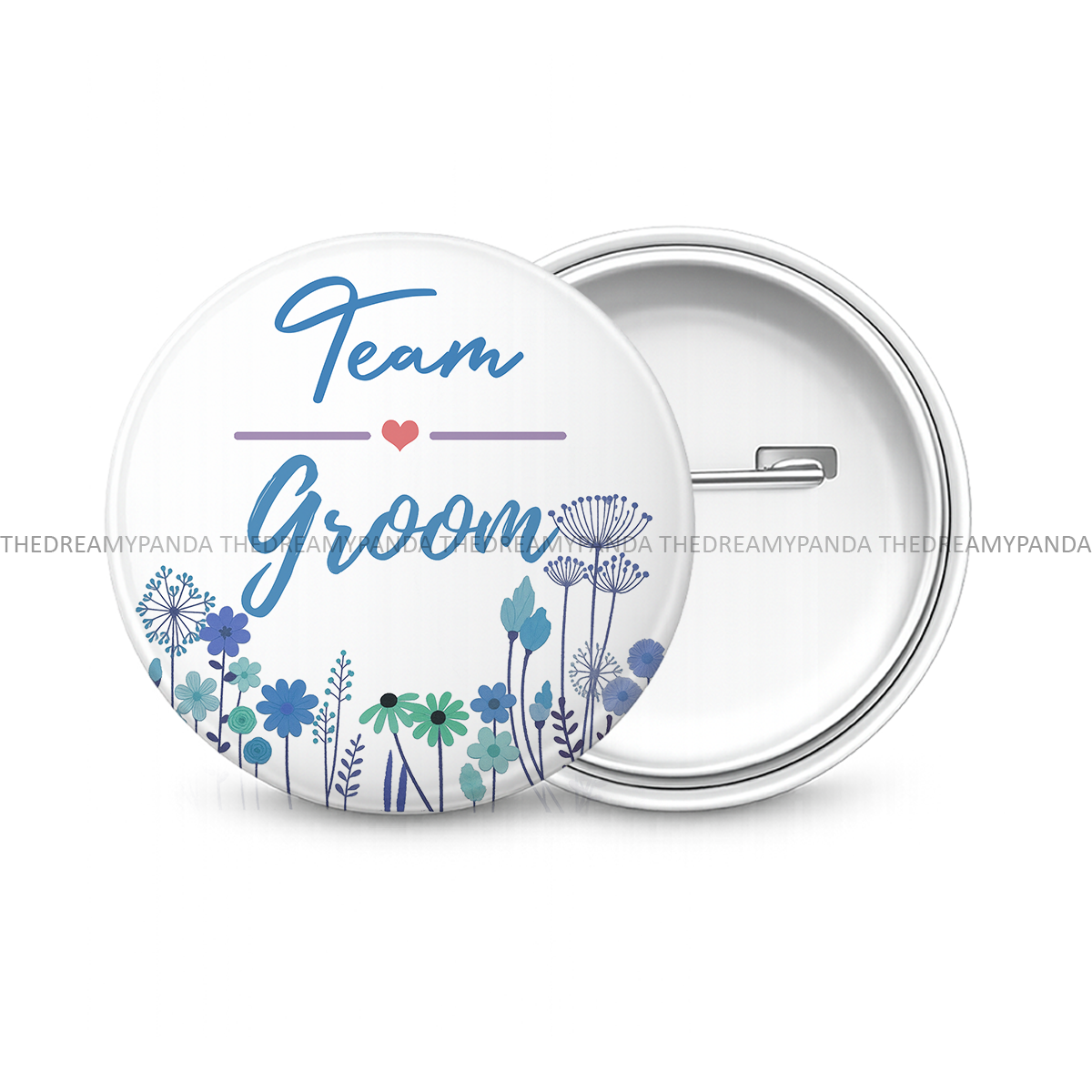 Team Groom - Round Button Badge for Weddings - The Dreamy Panda