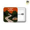 The journey is the Destination - 50mm Square Badges - The Dreamy Panda