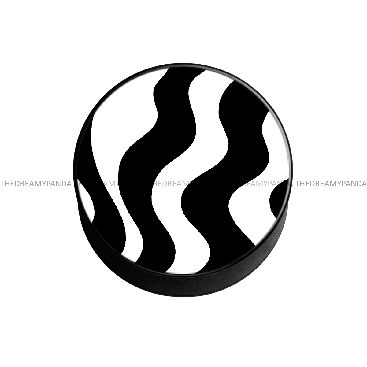 Black and White Wavy Lines Pattern - Pop socket - Phone Grip - The Dreamy Panda