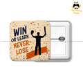 Win or Learn, Never Lose - Cricket - 50mm Square Badges - The Dreamy Panda